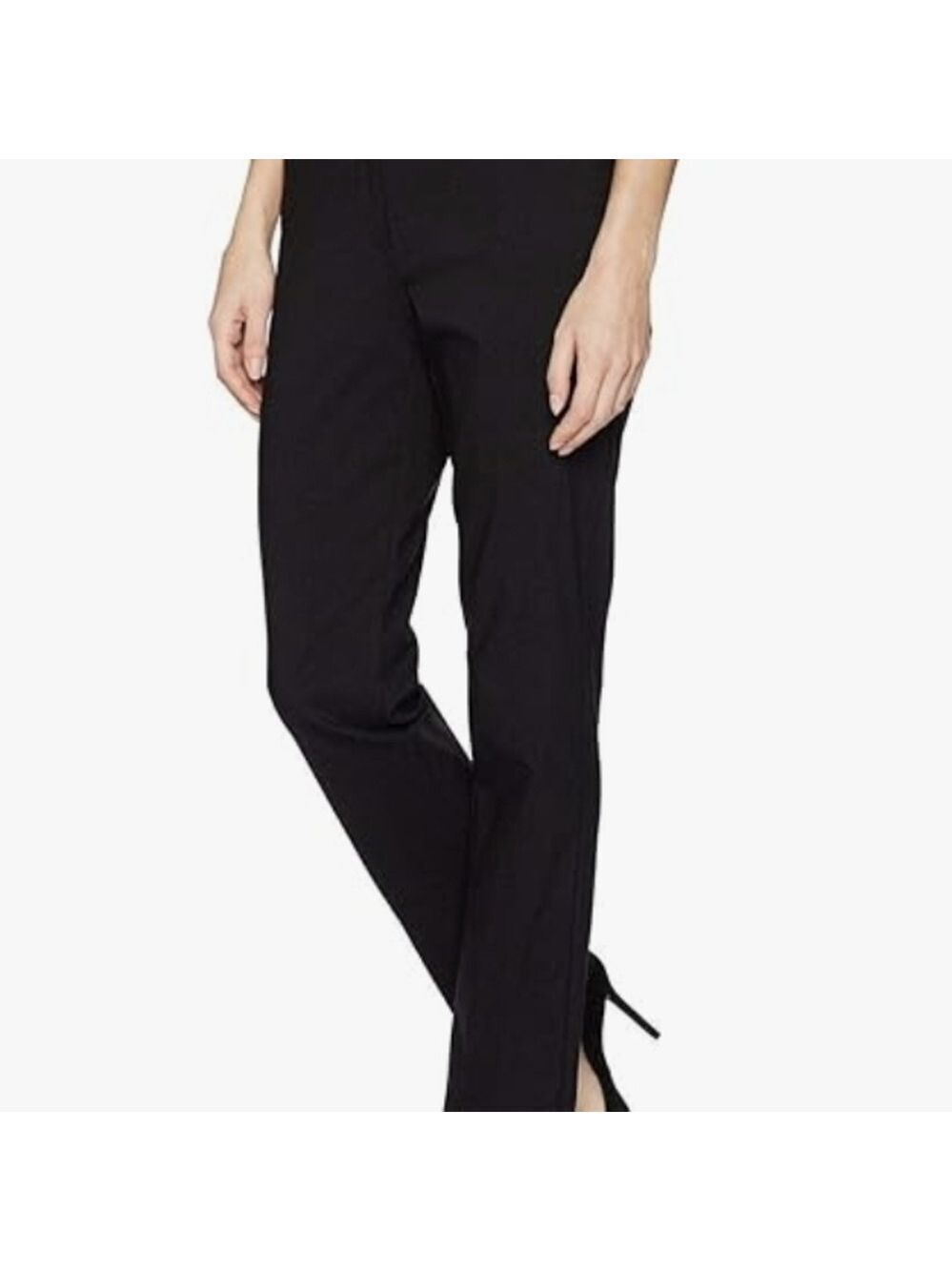 Briggs New York Split Waist Women's Black Pants with Stretch, Size 16